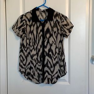 Animal Print Button Up Blouse